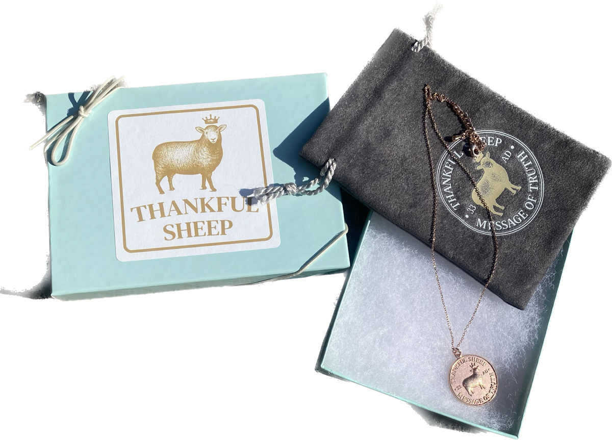 Thankful Sheep Insignia Pendant Rose Gold