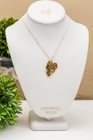 Thankful Sheep Organic Bubbled Elongated Heart Necklace.