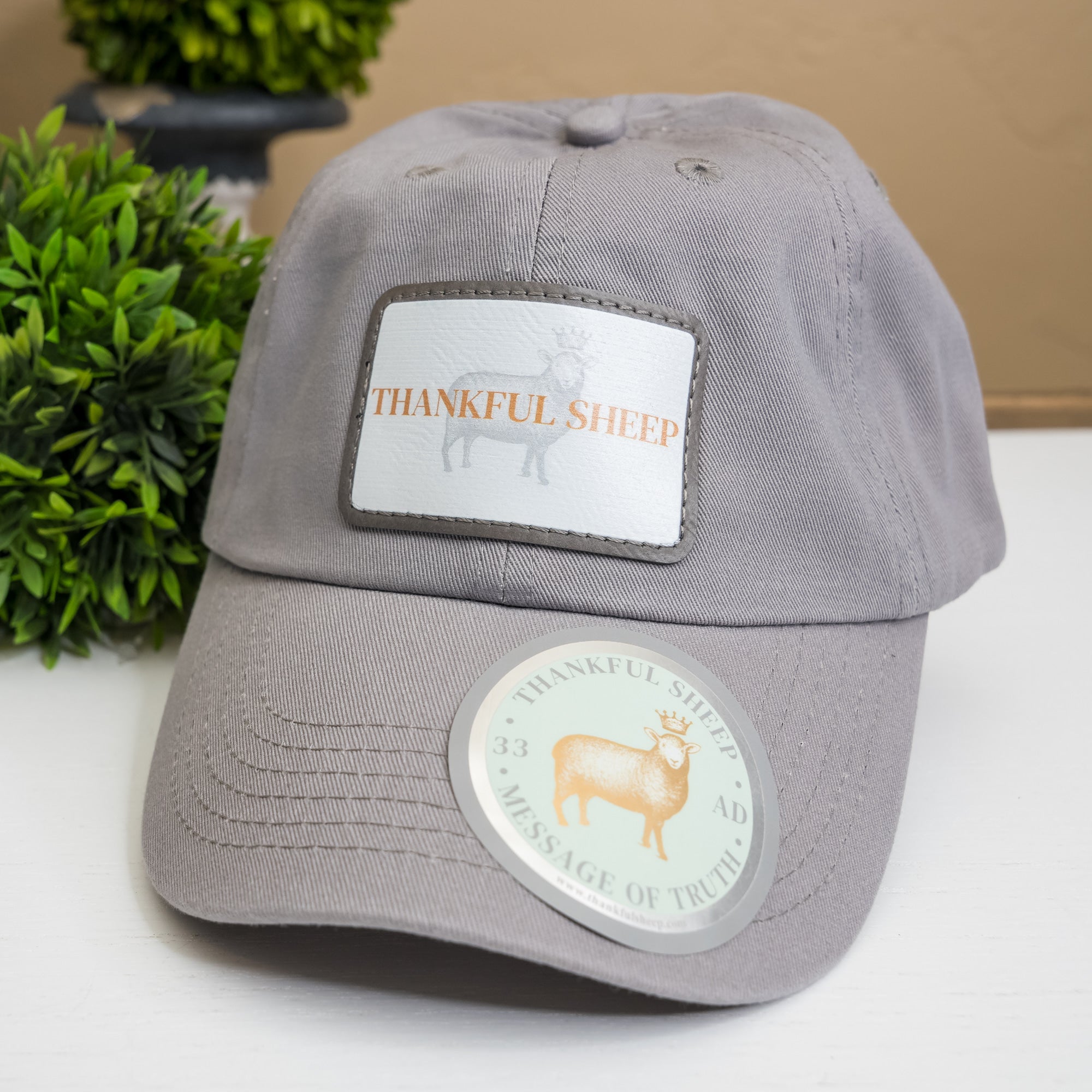 Thankful Sheep Gray Sheep Logo Dad Hat