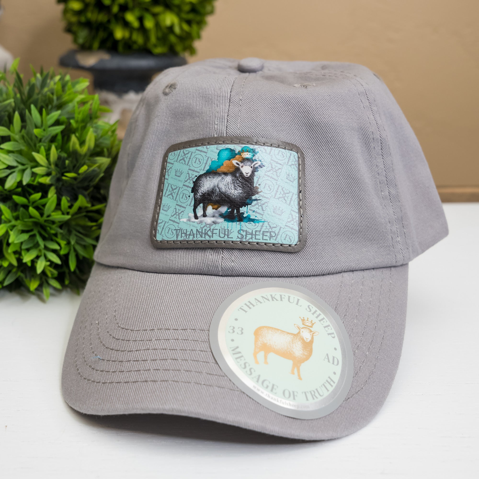 Thankful Sheep Black Sheep Dad Hat On Blue Icons Patch