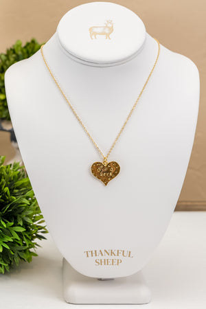 Thankful Sheep Love Heart Necklace