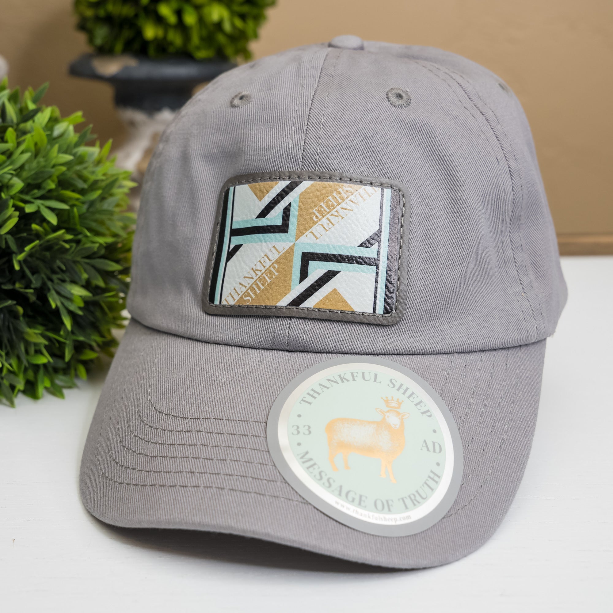 Thankful Sheep Bold Sheep Dad Hat    Light/Gray/Gold/Blue/Black