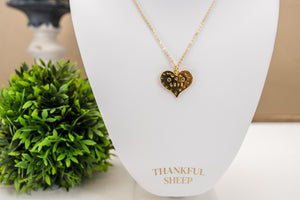 Thankful Sheep Love Heart Necklace