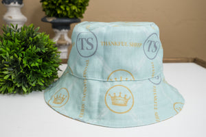 Thankful Sheep All Over Sheep and Circle Icons Reversible Bucket Hat