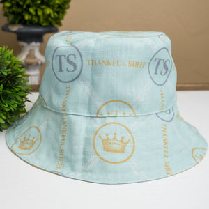 Thankful Sheep All Over Sheep and Circle Icons Reversible Bucket Hat