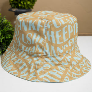 Thankful Sheep All Over Sheep and Circle Icons Reversible Bucket Hat