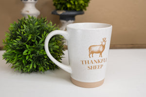 Thankful Sheep Speckled Clay Mug   Grounded in truth...