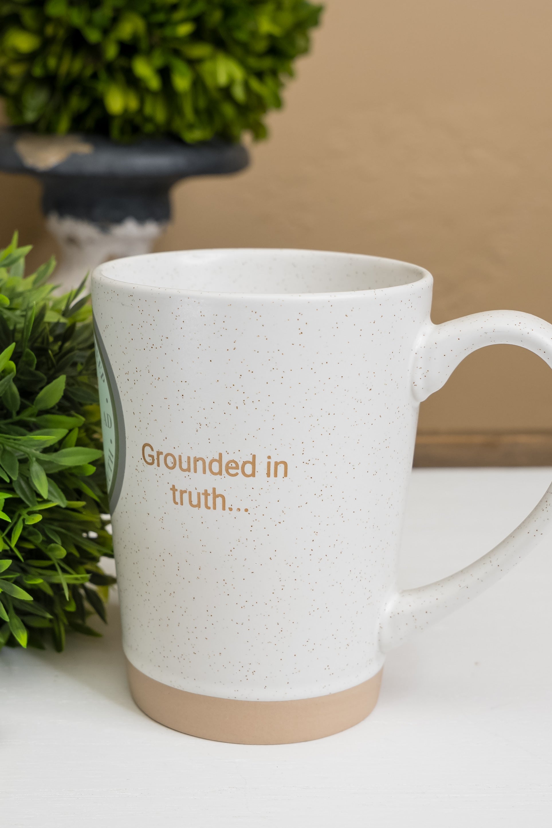 Thankful Sheep Speckled Clay Mug   Grounded in truth...