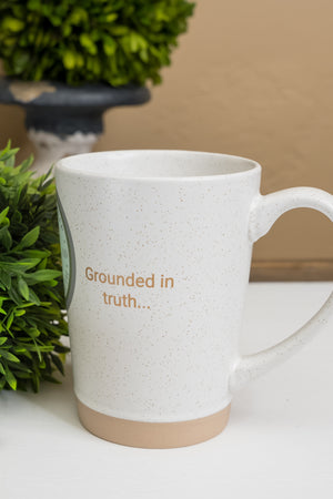 Thankful Sheep Speckled Clay Mug   Grounded in truth...