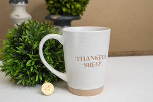 Thankful Sheep 16 oz.  Speckled Clay Coffee Mug