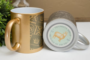 Thankful Sheep Icons Metallic Mug