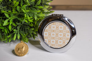 Thankful Sheep Icons Compact Mirror Light Gray/Gold