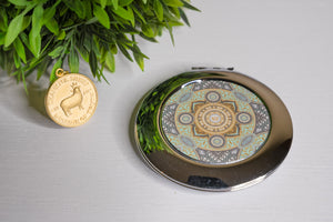 Thankful Sheep Harmony Collection Compact Mirror  Green