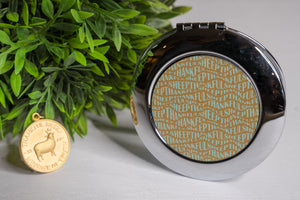 Thankful Sheep All Over Sheep Compact Mirror Gold/Blue