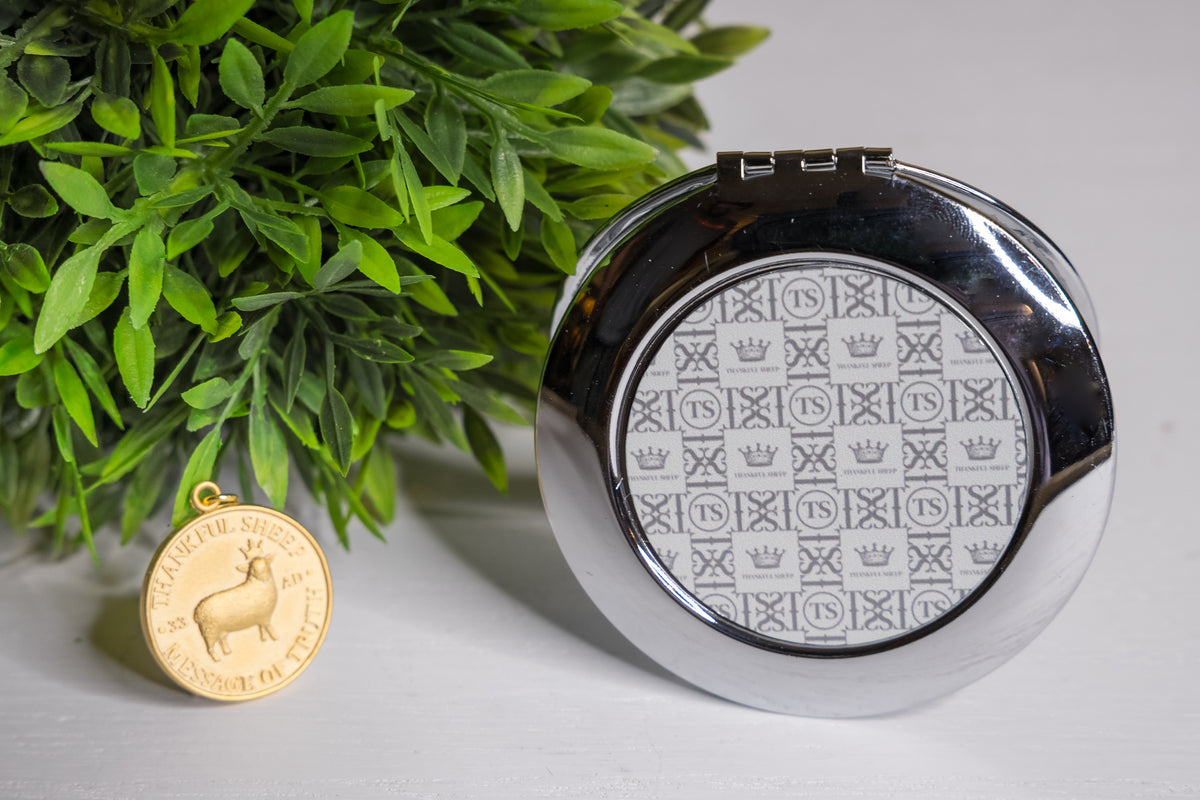 Thankful Sheep Icons Compact Mirror Light Gray/Gray