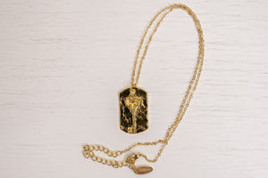 Thankful Sheep Key on Hammered Tag Necklace