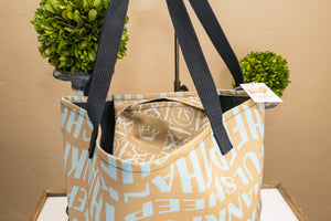 Thankful Sheep All Over Sheep Tote Gold/Blue