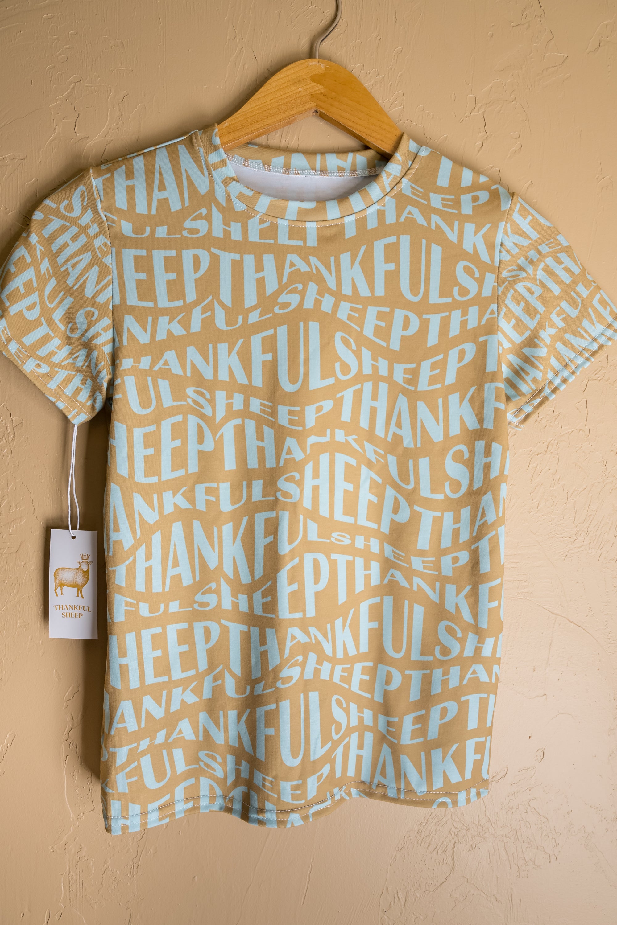 "All Over Sheep" Kids Short Sleeve Crew Neck T-Shirt