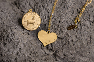 Thankful Sheep Love Heart Necklace