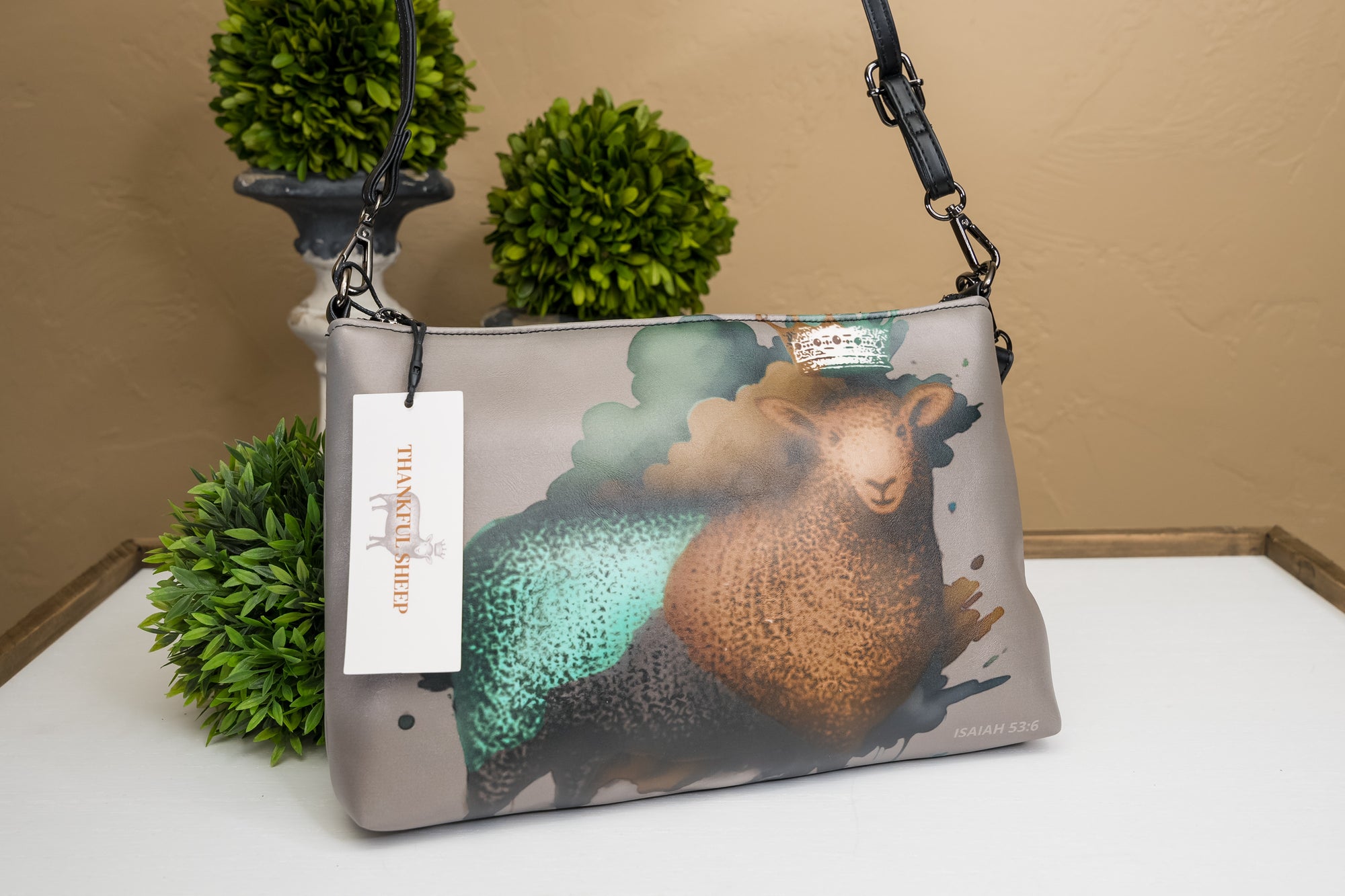 Thankful Sheep Painted Sheep Painted Crown Crossbody