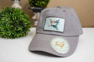 Thankful Sheep Painted Crown Dad Hat On All Over Sheep Light Gray/Blue