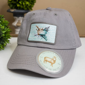 Thankful Sheep Painted Crown Dad Hat On All Over Sheep Light Gray/Blue