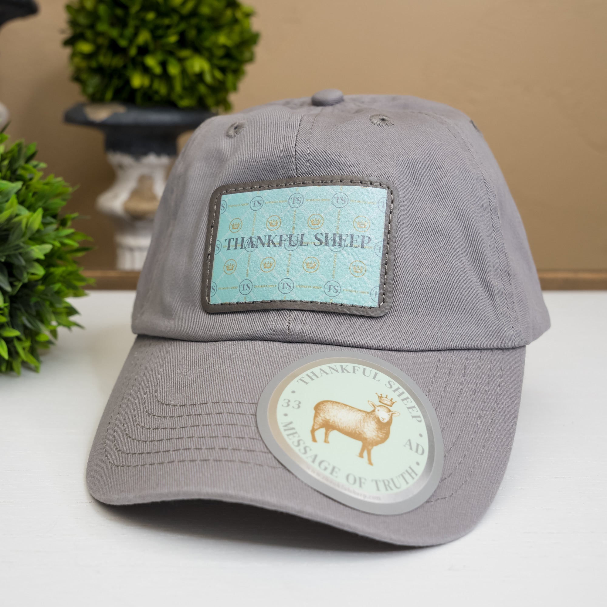 Thankful Sheep Icons Patch Dad Hat Blue/Gray