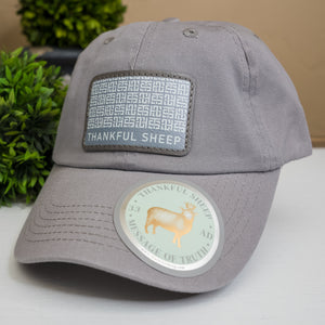 Thankful Sheep Interlock Patch Dad Hat Gray/Light Gray