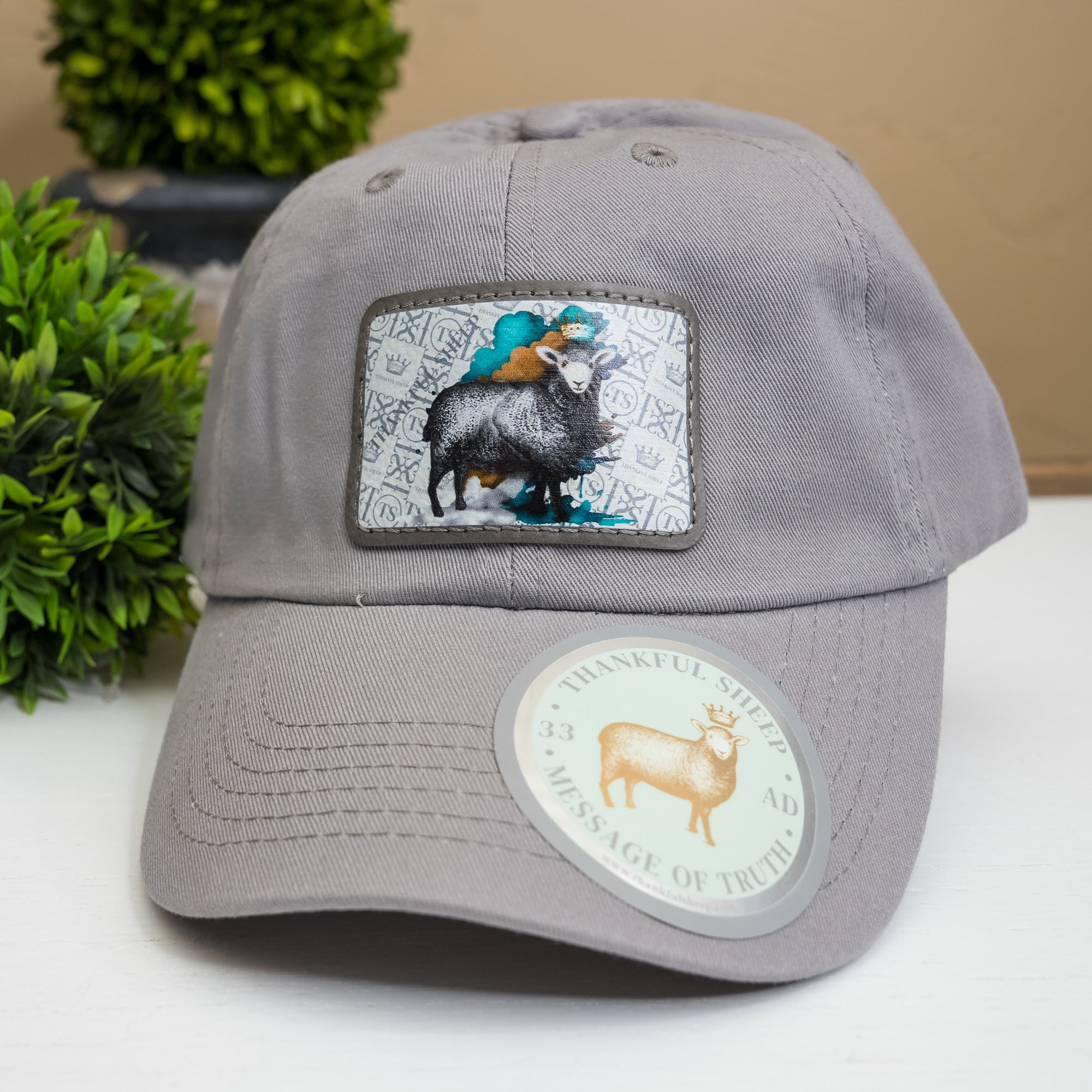 Thankful Sheep Black Sheep Dad Hat on Icons Patch Light Gray/Gray