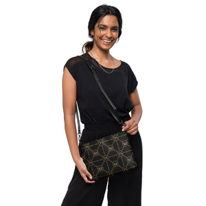 Thankful Sheep Circle Icons Crossbody Handbag.