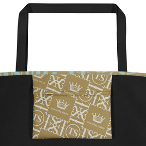 Thankful Sheep All Over Sheep Tote Gold/Blue