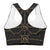 Thankful Sheep Circle Icons Longline Sports Bra  Black/Gold