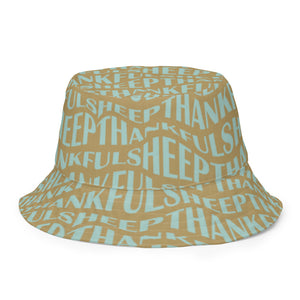 Thankful Sheep All Over Sheep and Circle Icons Reversible Bucket Hat