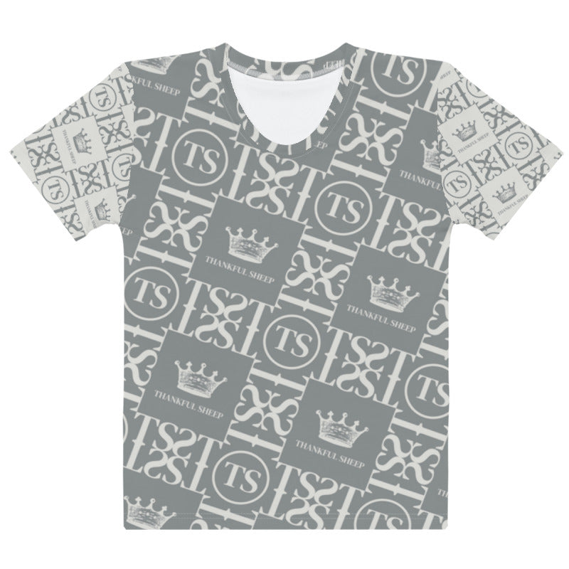 Thankful Sheep Icons Women's Short Sleeve T-Shirt Grays