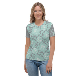 Icons Thankful Sheep Women's Short Sleeve T-Shirt Teal/Gray