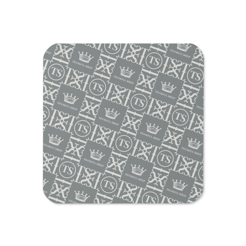 Thankful Sheep Icons Coaster Gray/Lt Gray