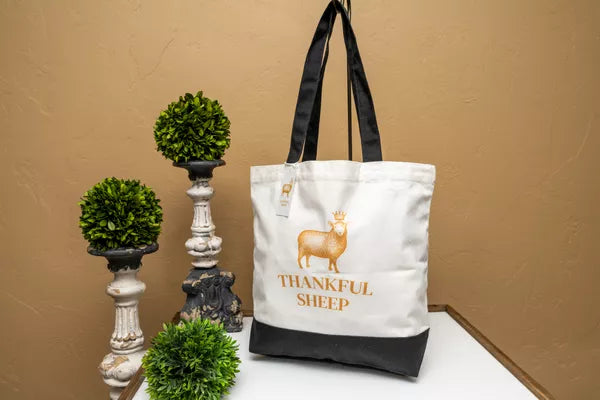 Thankful Sheep Cotton Tote