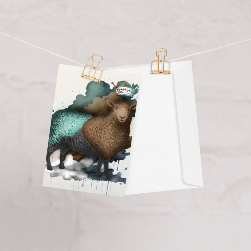 Thankful Sheep Painted Sheep Greeting Card