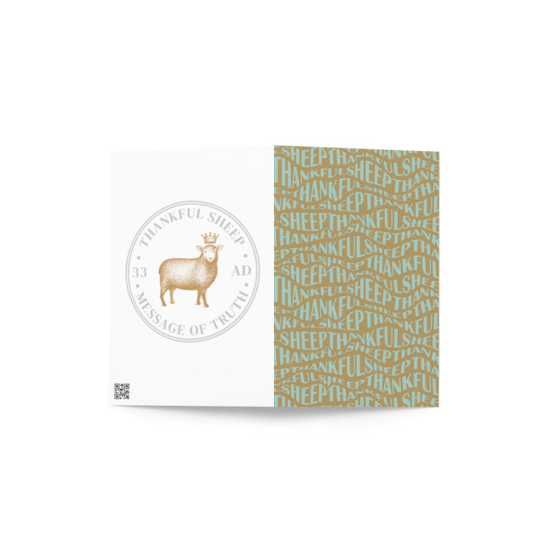 Thankful Sheep All Over Sheep Greeting Card