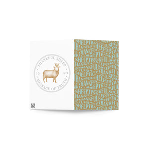 Thankful Sheep All Over Sheep Greeting Card