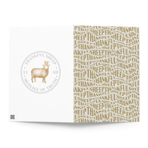 Thankful Sheep All Over Sheep Greeting Card