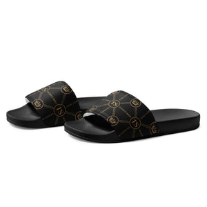 Thankful Sheep Circle Icons Men's Slides   Black/Gold