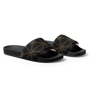 Thankful Sheep Circle Icons Men's Slides   Black/Gold