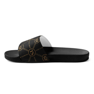 Thankful Sheep Circle Icons Men's Slides   Black/Gold