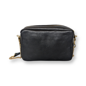 Thankful Sheep Leather Crossbody in Black