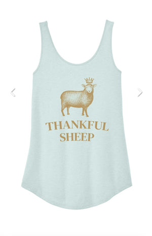 Thankful Sheep Tank Top Sea Foam