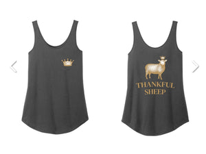 Thankful Sheep Tank Top Gray