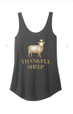 Thankful Sheep Tank Top Gray