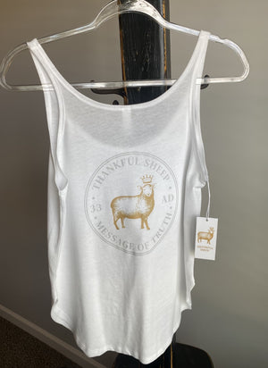 Thankful Sheep Tank Top White