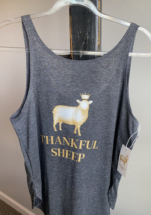 Thankful Sheep Tank Top Gray